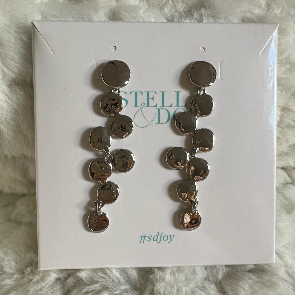 Never worn Stella & Dot Metal Bubbles Convertible Statement earrings